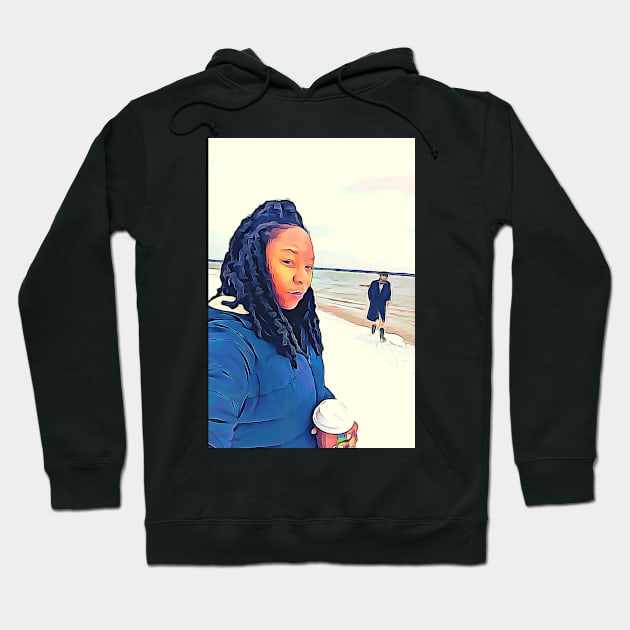 Snow Beach Winter Scene Hoodie by AtlanticFossils